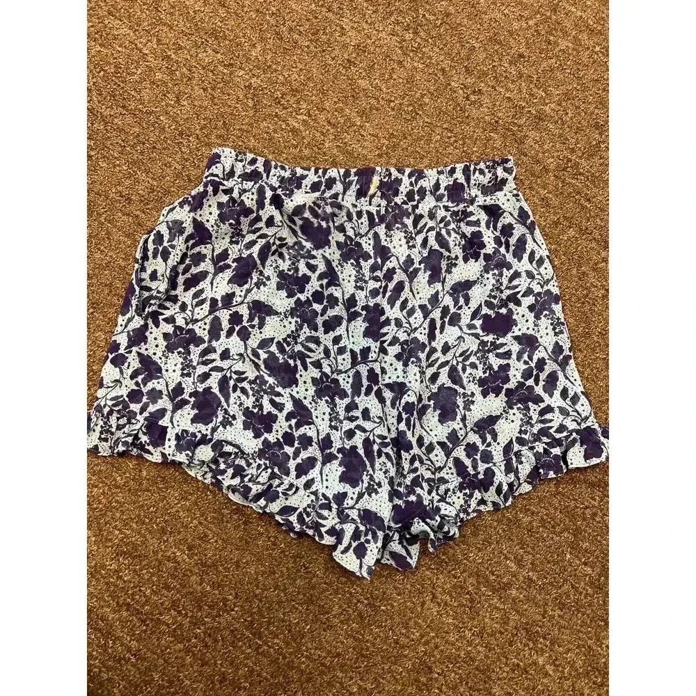 MISA Los Angeles Revolv Blue Floral Ruffle Inca Goa High Waist Shorts Size Small - Picture 8 of 13